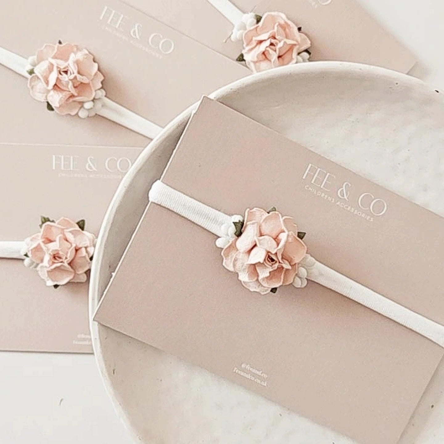 Blush flower headband
