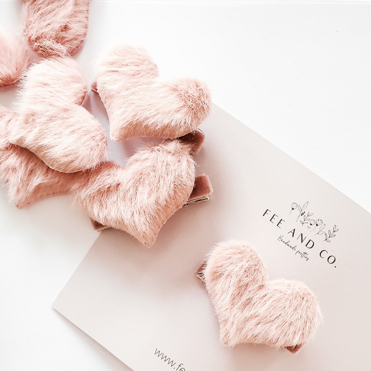 Dusty pink fluffy heart