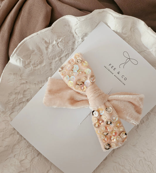 Velvet sequins bow