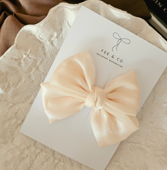 Cream chiffon oversized bow