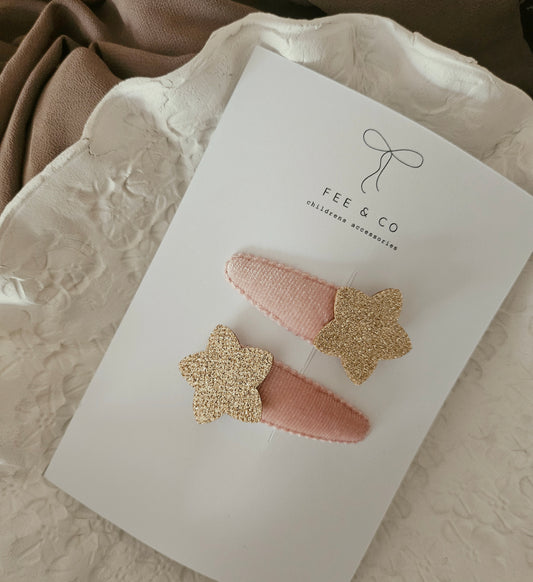 Velvet star clips