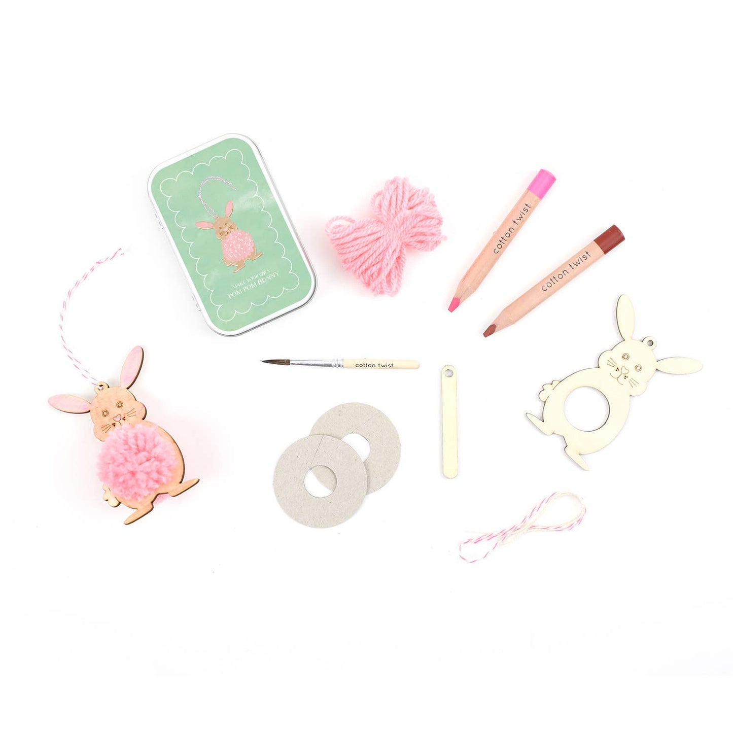 Make Your Own Pom Pom Bunny Gift Tin